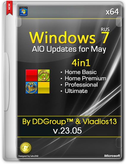 Windows 7 SP1 x64 4in1 AIO Updates for May v.23.05 by DDGroup™ & Vladios13 (RUS/2014)