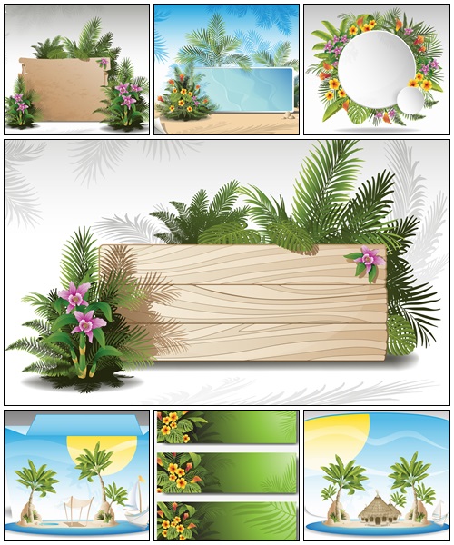 Tropical summer background - vector stock