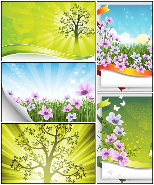 Vector spring floral banner - vector stock
