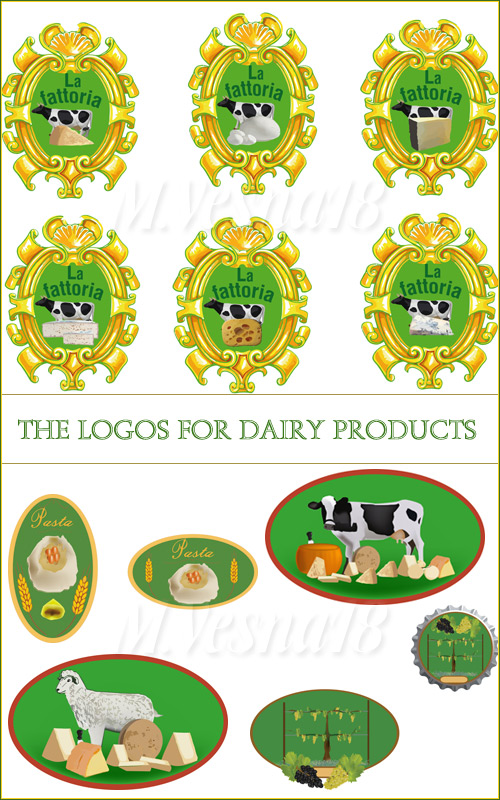    ,   / The logos for dairy products, images stock vector