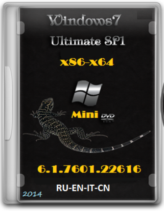 Microsoft Windows 7 Ultimate SP1 6.1.7601.22616 Mini by Lopatkin (x86-x64) (2014) [RU-EN-IT-CN] - TE...