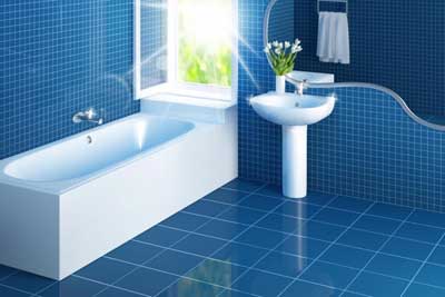 Синяя ванная комната: символ моря и отдыха  - решение всех вопросов