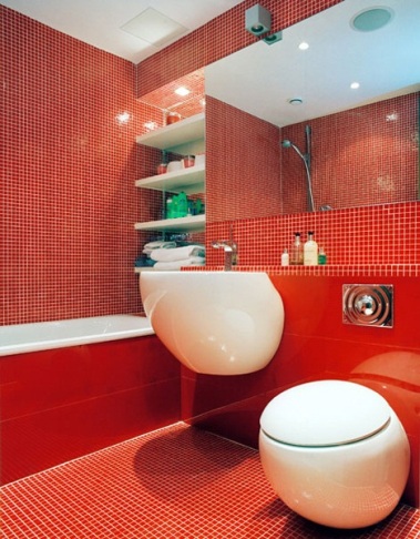 Красная ванная комната: особенности отделки - советы и рекомендации, обсуждения