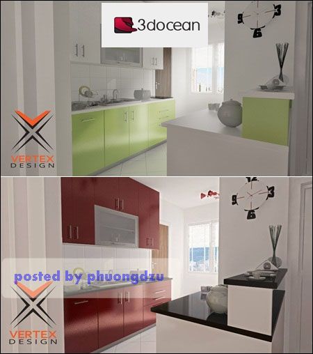 3docean : Kitchen Design Ready for Rendering