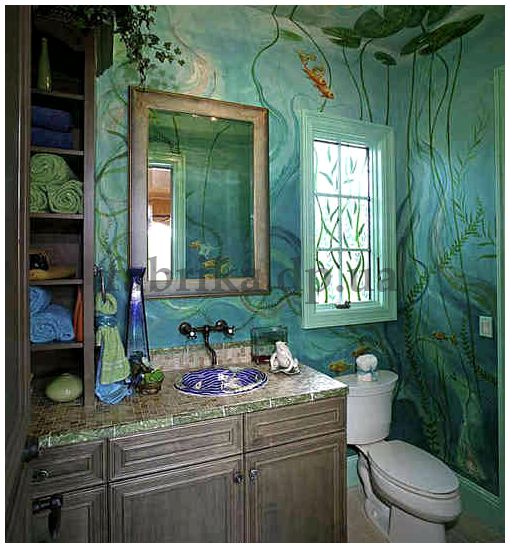 Фото крашенных стен в интерьере ванной комнате