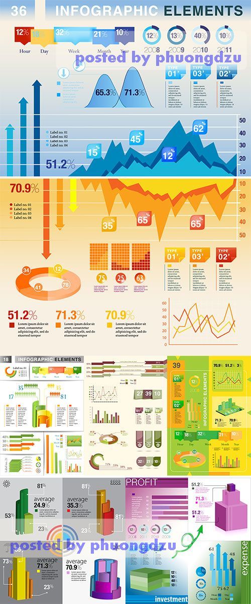 Stock: Infographic presentation template graph pie chart element 9