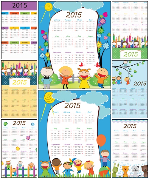 Calendar 2015, part 2 - vector stock