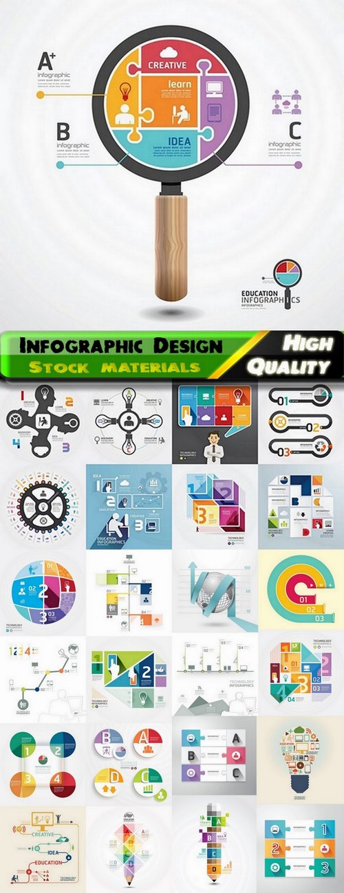 Infographic Design Elements in vector set from stock #72 - 25 Eps