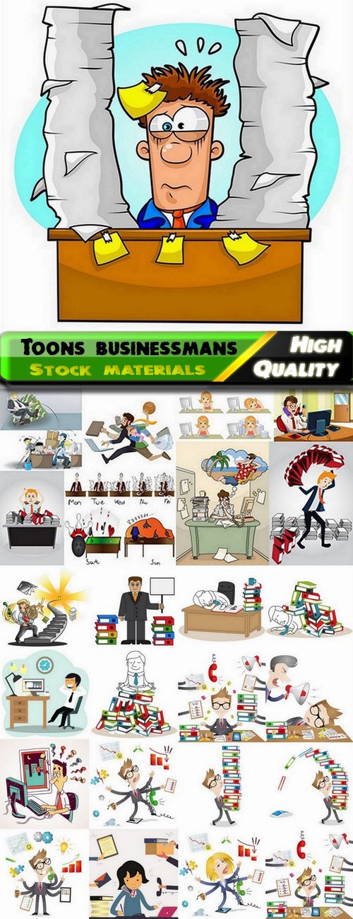 Toons businessmans in vector from stock - 25 Eps