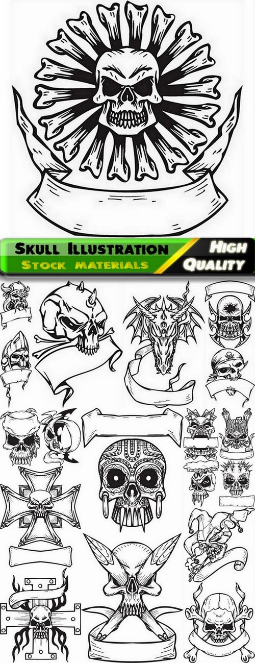 Skull Illustration in vector from stock - 19 Eps