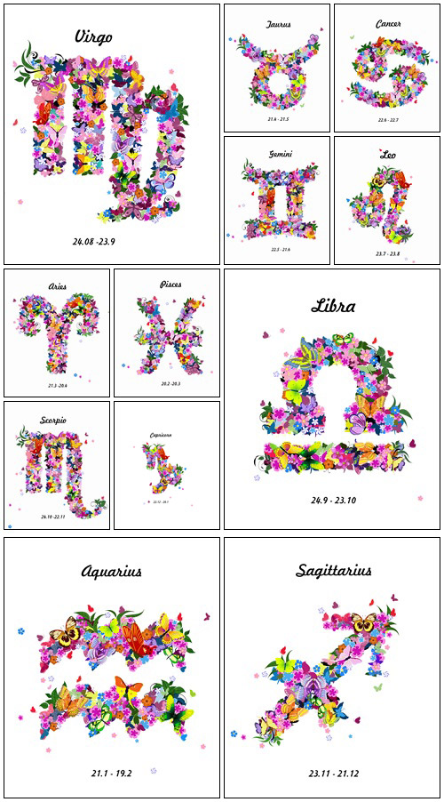 Pattern with zodiac sign - vector stock