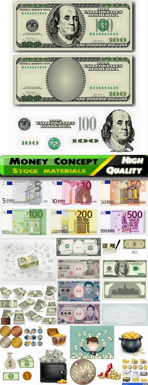 Different money design in vector Business concept from stock - 25 Eps