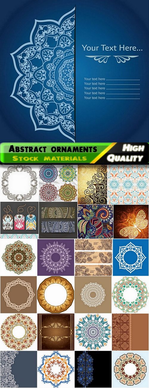 Abstract ornaments design and samples patterns - 25 Eps