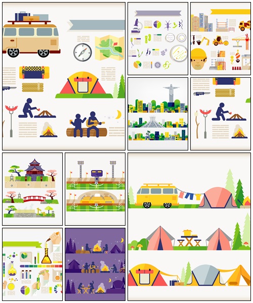 Camping and travel vector elements - vector stock