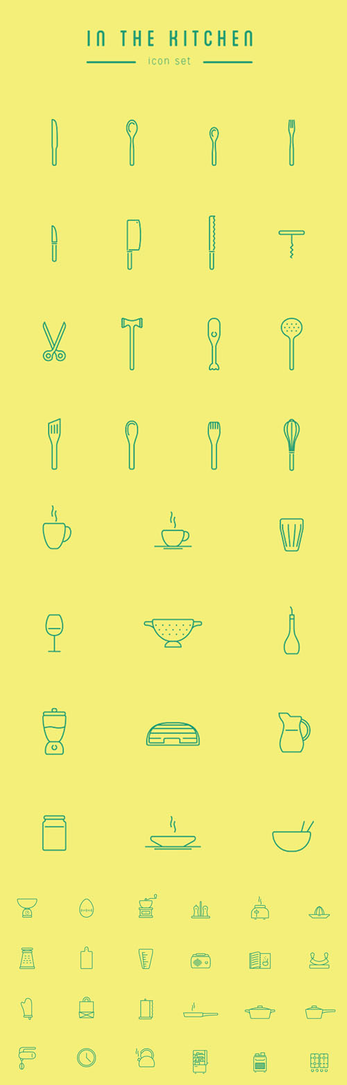 53 Kitchen Vector Icons