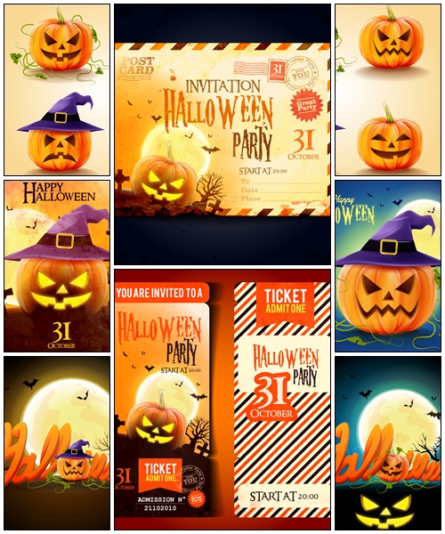 Halloween party backgrounds - vector stock