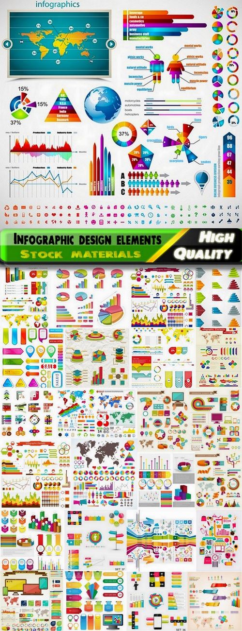Different Infographic design elements in vector from stock - 25 Eps