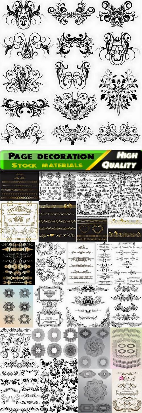 Set of calligraphic elements for page decoration in vector from stock - 25 Eps