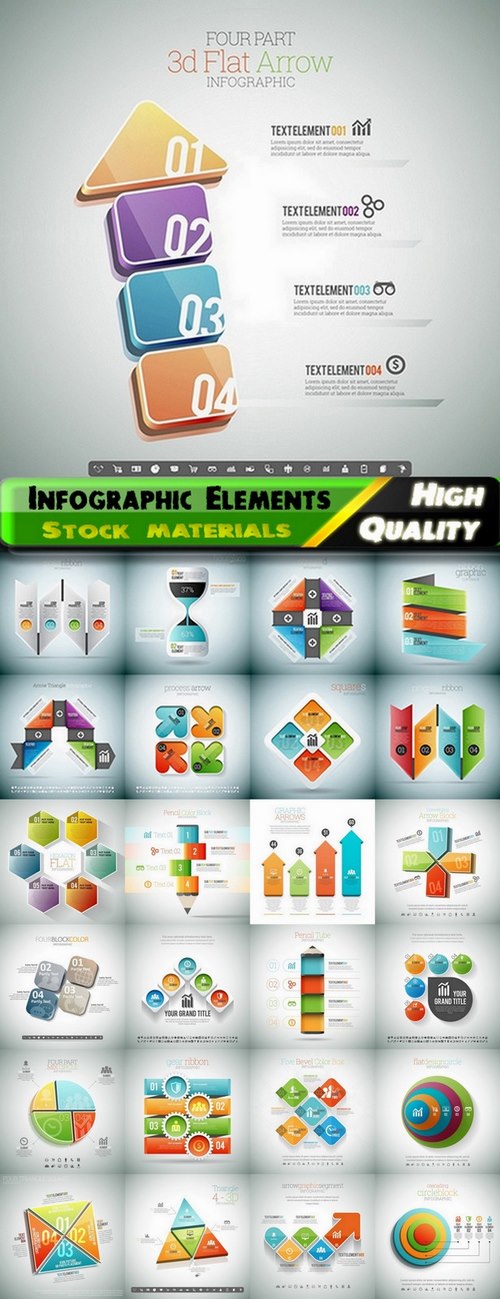 Infographic Design Elements in vector set from stock #78 - 25 Eps