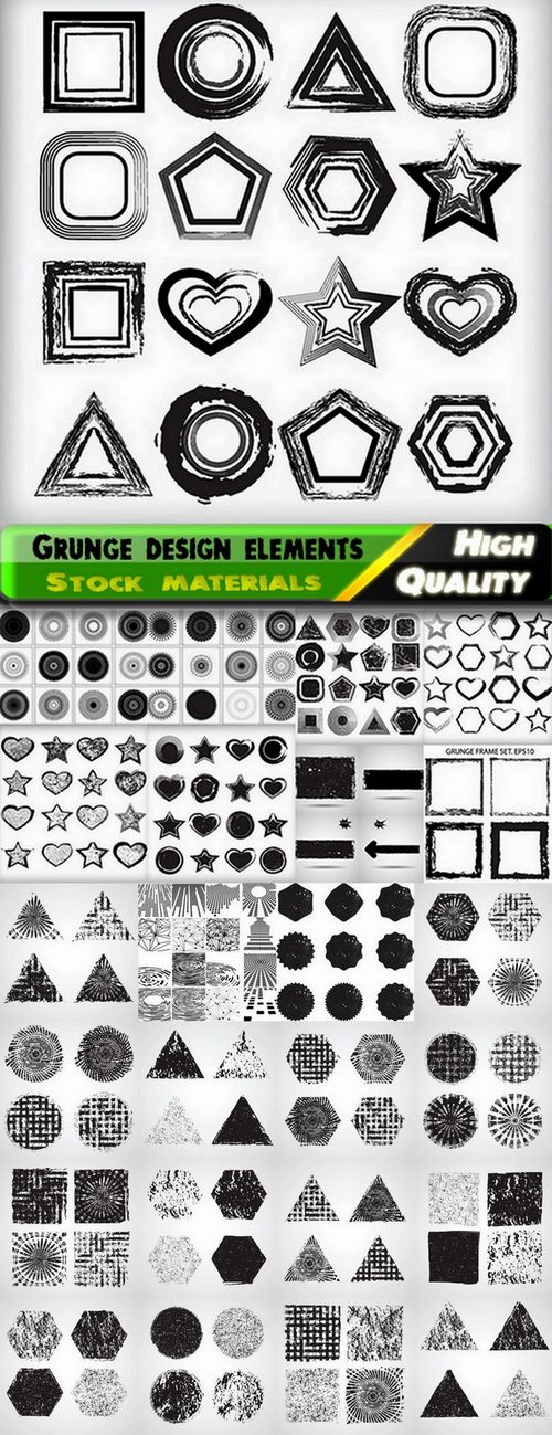 Grunge design elements and grunge backgrounds - 25 Eps