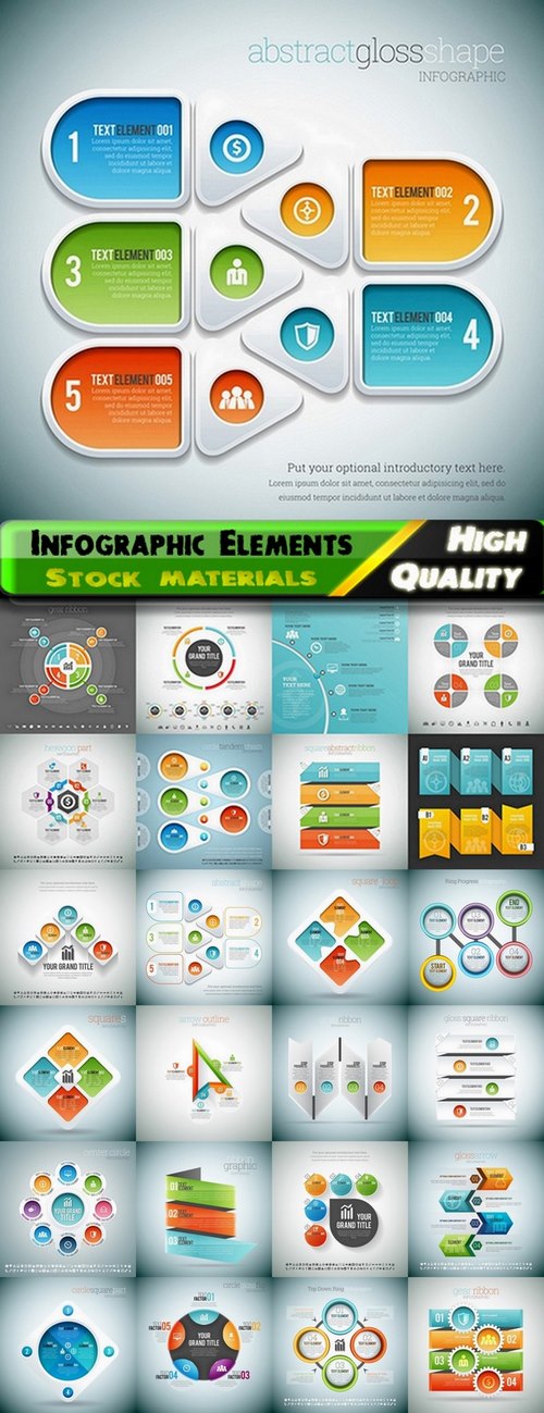 Infographic Design Elements in vector set from stock #79 - 25 Eps