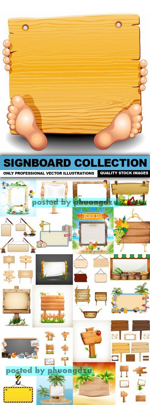 Signboard Collection  Vector set 1