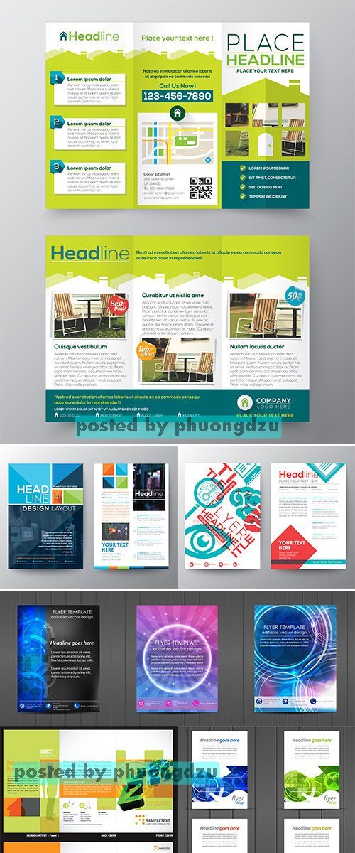 Stock: Professional business flyer template or corporate