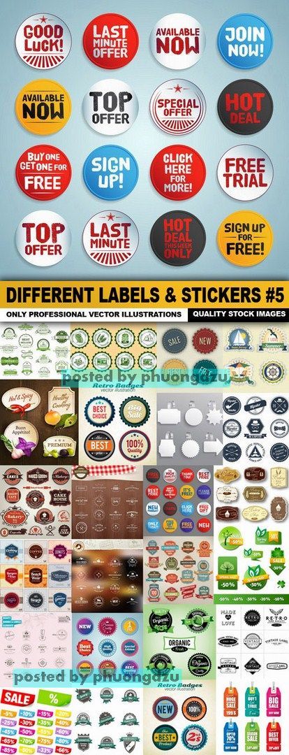 Different Labels & Stickers Vector set 5