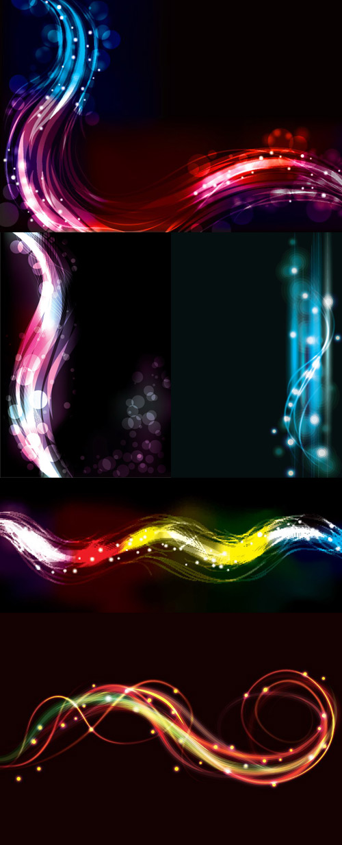 Elements of neon lights backgrounds vector 