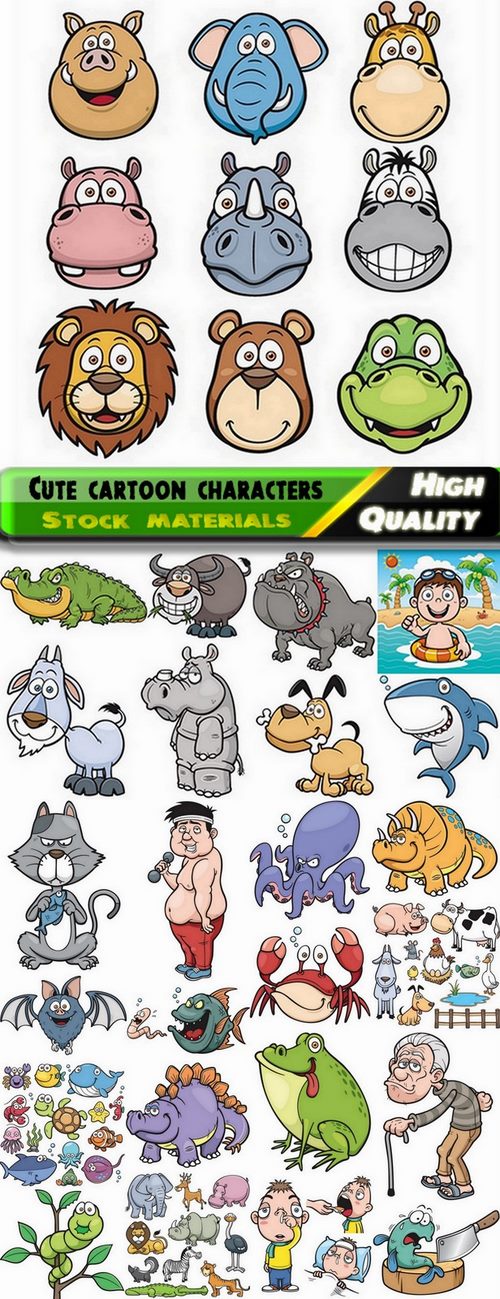 Cute cartoon characters in vector from stock #2 - 25 Eps