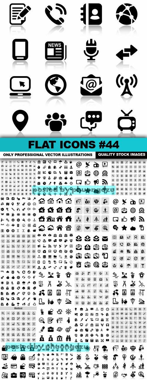 Flat Icons Vector set 44