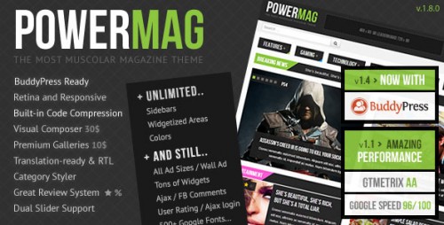 Download Nulled PowerMag v1.8.0 - The Most Muscular Magazine Reviews Theme