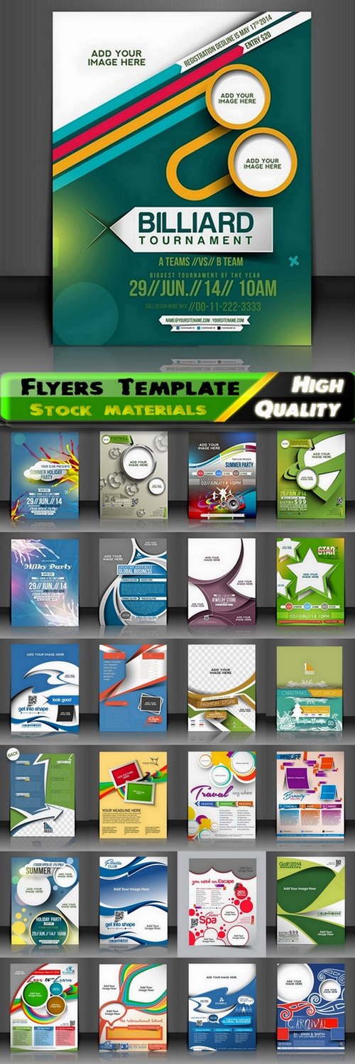 Flyers Template design Collection in vector from stock #32 - 25 Eps