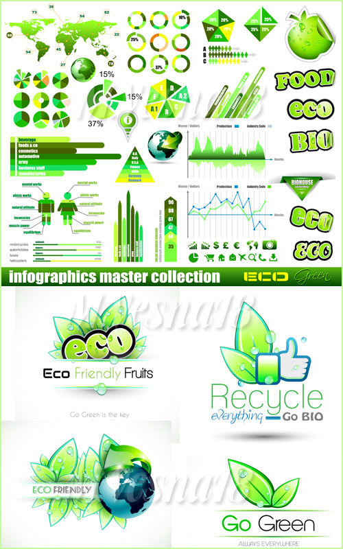  ,   / Eco  infographics collection, images stock vector