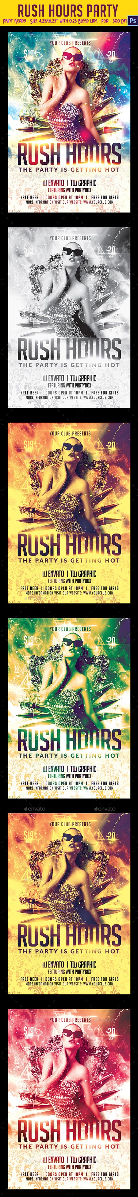 Rush Hours Party Flyer 9025058