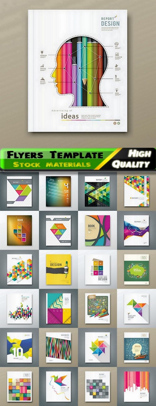 Flyers Template design Collection in vector from stock #33 - 25 Eps