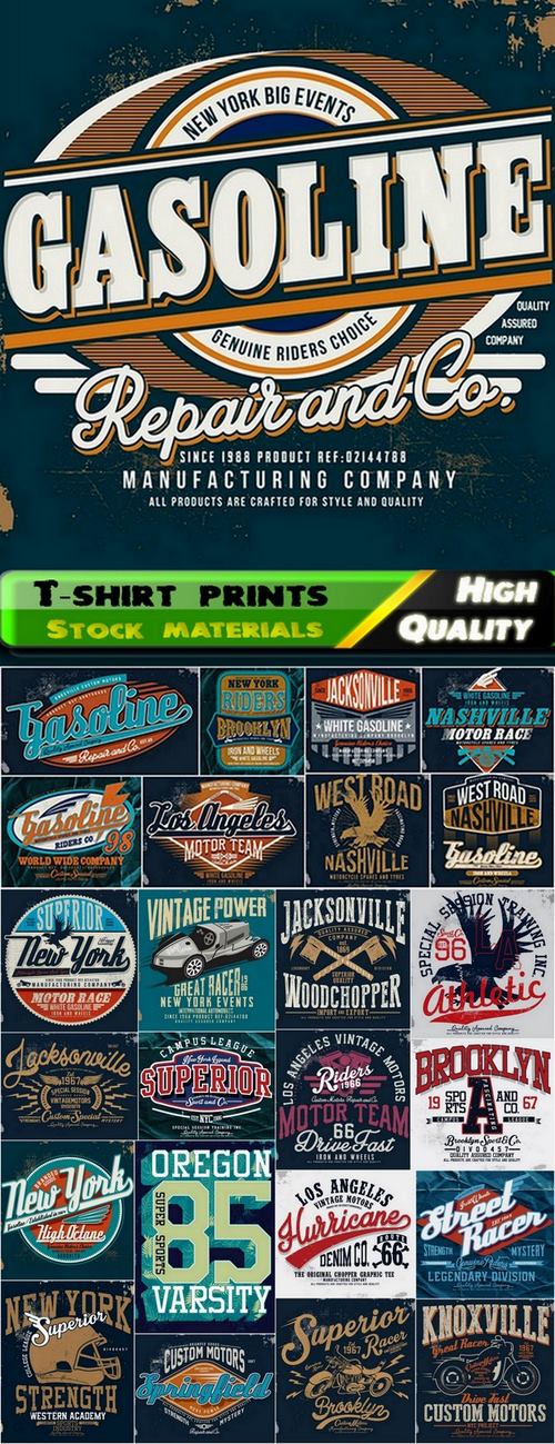 T-shirt print design in vector from stock #2 - 25 Eps