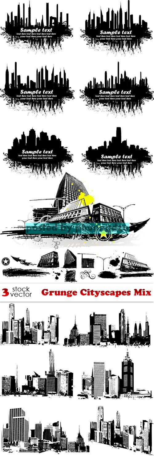Vectors - Grunge Cityscapes Mix 5