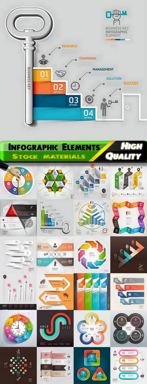 Infographic Design Elements in vector set from stock #85 - 25 Eps