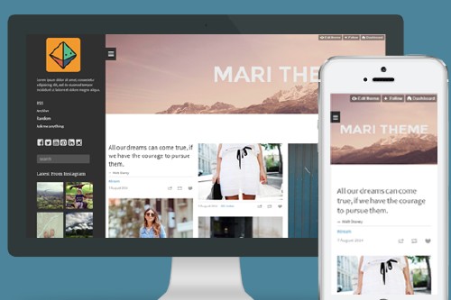 CreativeMarket - Mari - Responsive Grid Tumblr Theme 65286