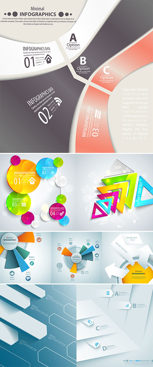 Stock Vector Abstract 3D Paper Infographics