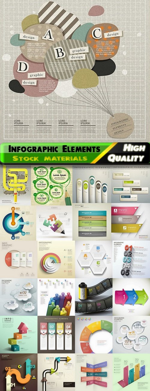 Infographic Design Elements in vector set from stock #89 - 25 Eps