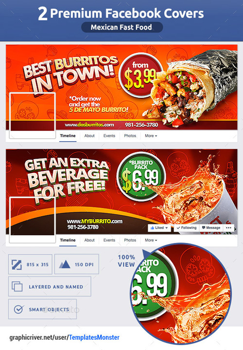 GraphicRiver - Mexican Fast Food FB Cover 8946388