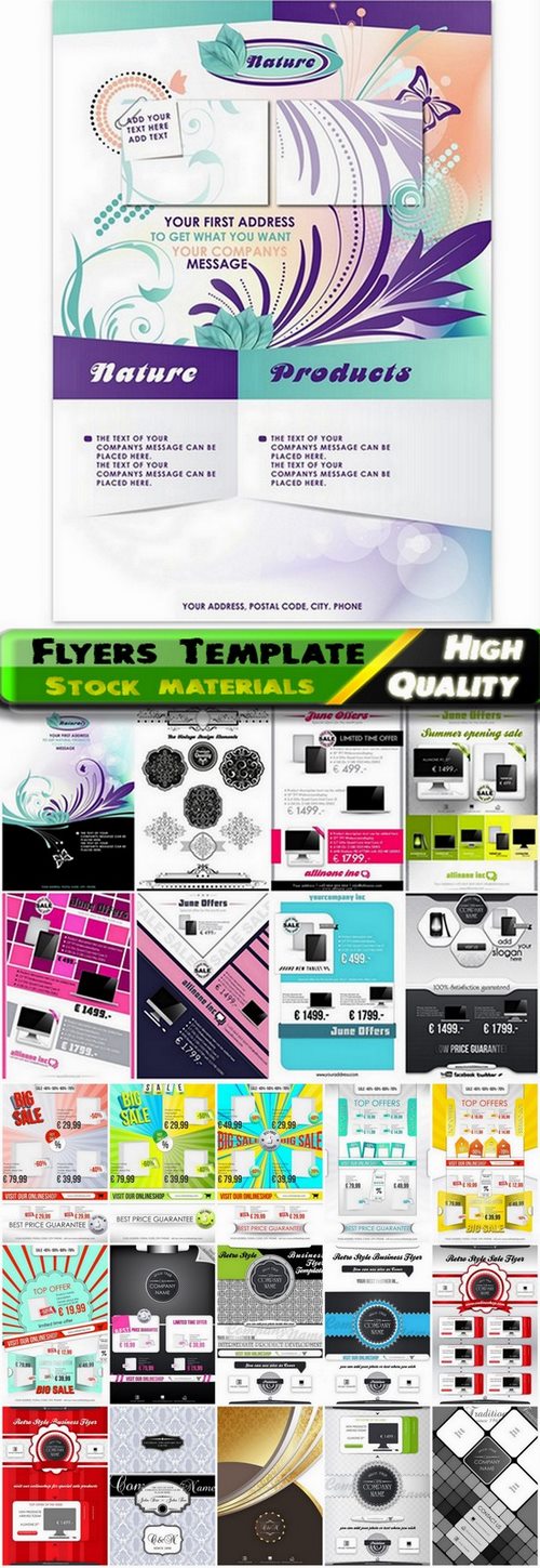 Flyers Template design Collection in vector from stock #39 - 25 Ai