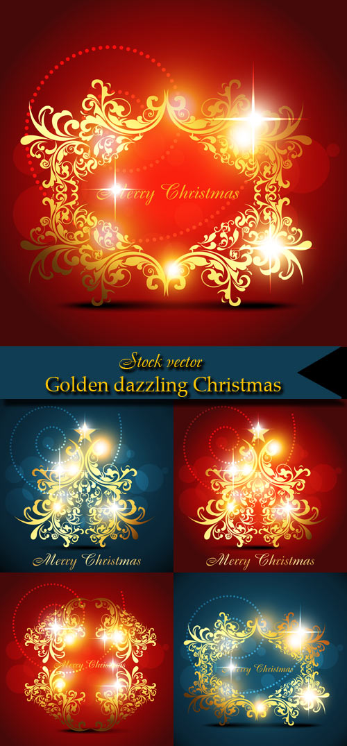 Golden dazzling Christmas vector