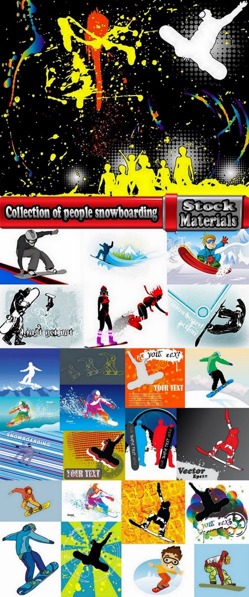 Collection of people snowboarding 25 Eps