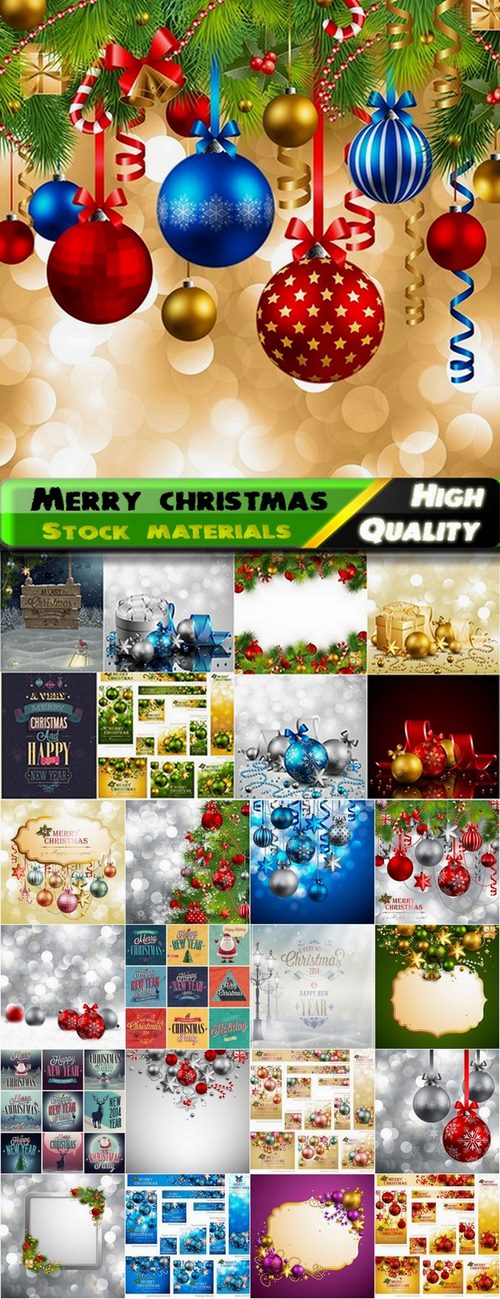 Merry christmas template design in vector from stock #2 - 25 Eps