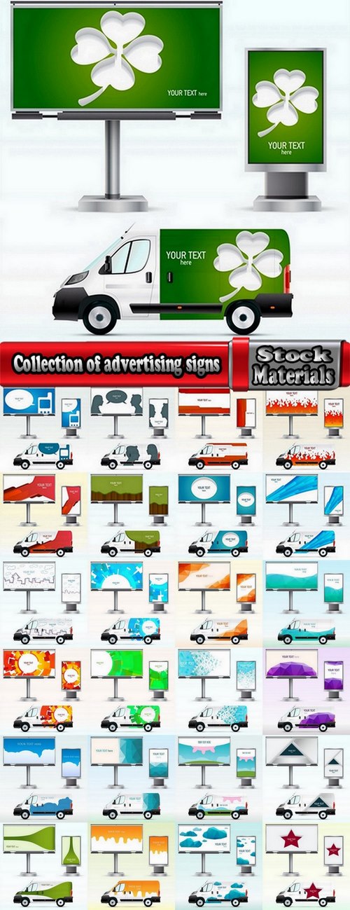 Collection of advertising signs 25 Eps