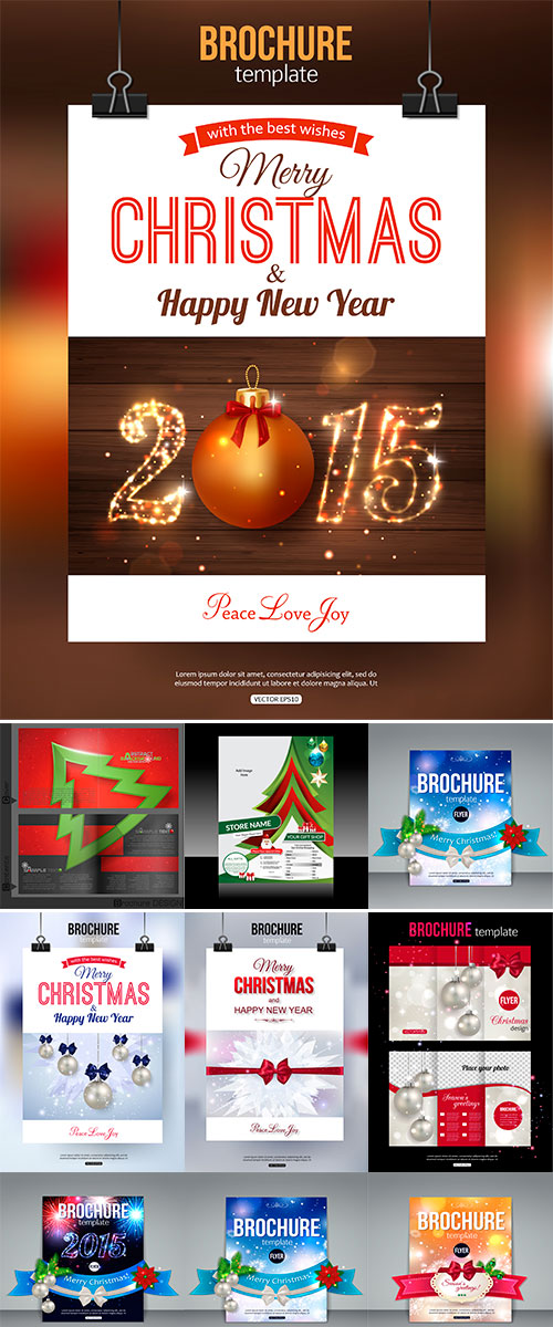 Stock Christmas brochure template, Abstract typographical flyer design with xmas golden ball