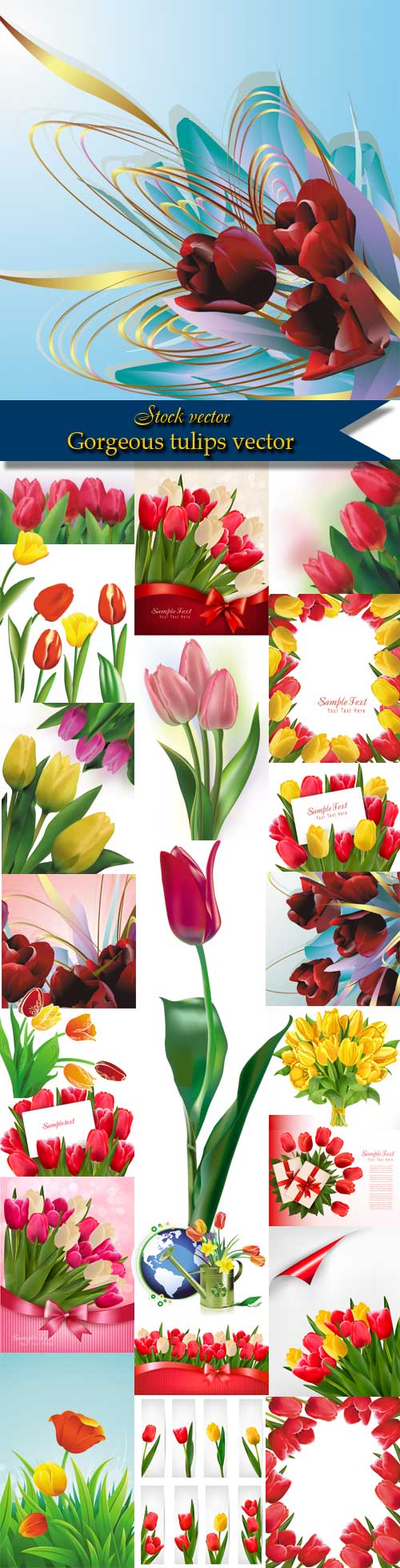 Gorgeous tulips vector